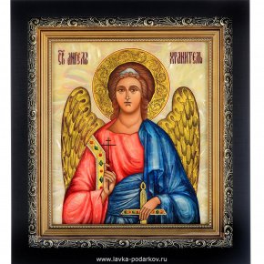 Икона на перламутре "Ангел-хранитель" в киоте, фотография 0. Интернет-магазин ЛАВКА ПОДАРКОВ