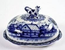 0011503 Гжель Масленка "Домик в деревне" Авт.Черновы Л.и В 