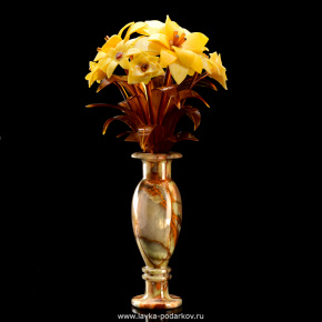 Ваза цветочная (янтарь, оникс), фотография 0. Интернет-магазин ЛАВКА ПОДАРКОВ