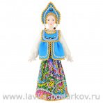 Фарфоровая кукла "Традиционный девичий праздничный костюм 19 век"