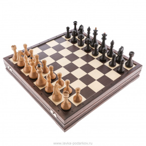 Шахматный ларец с деревянными фигурами 43х43 см, фотография 0. Интернет-магазин ЛАВКА ПОДАРКОВ