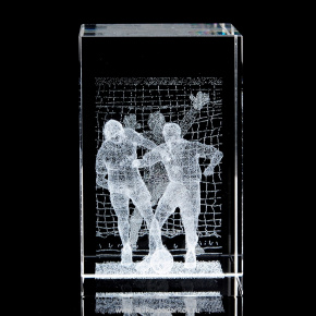 Лазерная графика куб "Футболисты", фотография 0. Интернет-магазин ЛАВКА ПОДАРКОВ