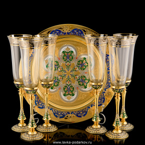 Питейный набор для шампанского на 6 персон. Златоуст, фотография 0. Интернет-магазин ЛАВКА ПОДАРКОВ