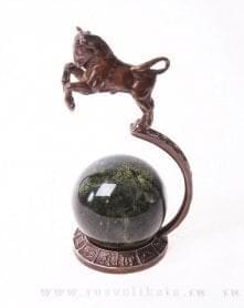 7577 Бронза статуэтка Знак зодиака "ТЕЛЕЦ" (змеевик, бронза патинированная) 