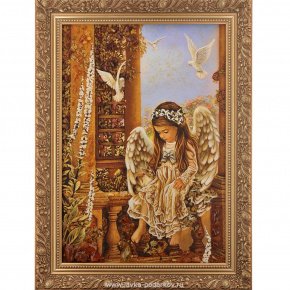 Картина янтарная "Ангелочек" 60x40 см, фотография 0. Интернет-магазин ЛАВКА ПОДАРКОВ