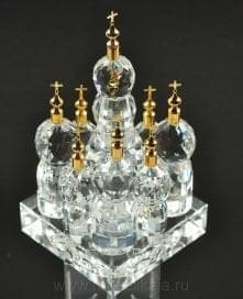 *7*12см  Лазерная графика Сувенир ХРАМ ВАСИЛИЯ БЛАЖЕННОГО   Хрусталь в П/У