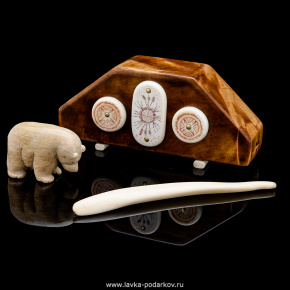 Скульптура из кости "Мишка с букулюмом", фотография 0. Интернет-магазин ЛАВКА ПОДАРКОВ