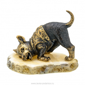 Статуэтка с янтарем "Собака Игруля", фотография 0. Интернет-магазин ЛАВКА ПОДАРКОВ
