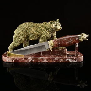 Нож сувенирный "Медведь" на подставке, фотография 0. Интернет-магазин ЛАВКА ПОДАРКОВ