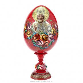 Яйцо пасхальное на подставке "Николай Чудотворец", фотография 0. Интернет-магазин ЛАВКА ПОДАРКОВ
