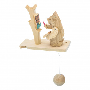 Богородская деревянная игрушка "Медведь художник", фотография 0. Интернет-магазин ЛАВКА ПОДАРКОВ