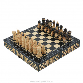 Шахматы деревянные резные "Дорожные" 30х30 см, фотография 0. Интернет-магазин ЛАВКА ПОДАРКОВ