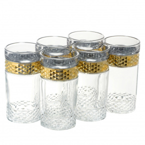 Набор из 6 гладких стаканов с позолотой, фотография 0. Интернет-магазин ЛАВКА ПОДАРКОВ