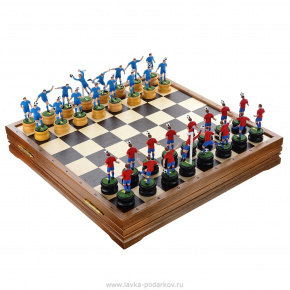 Шахматы деревянные "Футбол" (фигуры - керамика), фотография 0. Интернет-магазин ЛАВКА ПОДАРКОВ