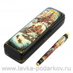 Ручка в шкатулке с художественной росписью "Старая Москва"