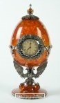 Шкатулка-часы с янтарём "Яйцо"