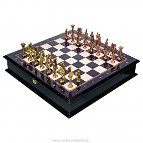 Подарочные шахматы с латунными фигурами "Римляне" 48х48 см, фотография 0. Интернет-магазин ЛАВКА ПОДАРКОВ