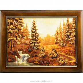 Янтарная картина "Ручей в лесу", фотография 0. Интернет-магазин ЛАВКА ПОДАРКОВ