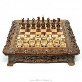 Шахматы из дерева резные, фотография 0. Интернет-магазин ЛАВКА ПОДАРКОВ