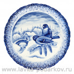 Декоративная тарелка "Зимний пейзаж". Гжель