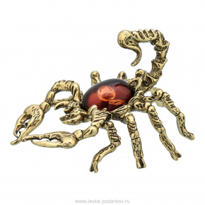 Статуэтка с янтарем "Скорпион", фотография 0. Интернет-магазин ЛАВКА ПОДАРКОВ