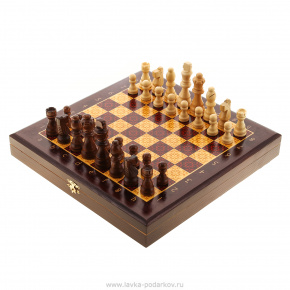 Шахматы деревянные "Темно-красная классика", фотография 0. Интернет-магазин ЛАВКА ПОДАРКОВ