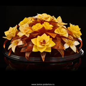 Настольная цветочная композиция из янтаря, фотография 0. Интернет-магазин ЛАВКА ПОДАРКОВ