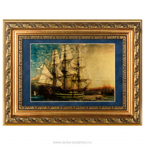 Картина "Флотилия" (сусальное золото) 45х35 см, фотография 0. Интернет-магазин ЛАВКА ПОДАРКОВ