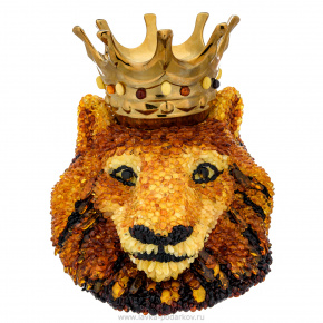 Шкатулка из янтаря "Король Лев", фотография 0. Интернет-магазин ЛАВКА ПОДАРКОВ