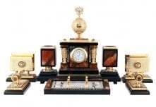 5874/Ф Нат.камень настольный Набор  "Держава. ГЕРБ" Яшма (3260)