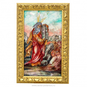 Настольная картина на перламутре "Моисей. 10 заповедей" 18 х 28 см, фотография 0. Интернет-магазин ЛАВКА ПОДАРКОВ