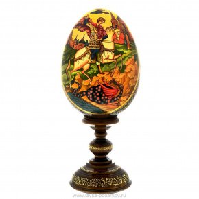 Пасхальное яйцо "Георгий победоносец" на подставке, фотография 0. Интернет-магазин ЛАВКА ПОДАРКОВ