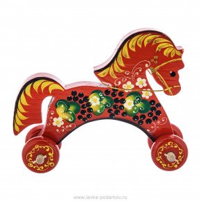 Деревянная игрушка "Конь на колесах", фотография 0. Интернет-магазин ЛАВКА ПОДАРКОВ