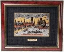 /30*40см-нзб-зол Офорт цветной "Старая Москва. Собор Василия Блаженного"НЗБ-ЗОЛ