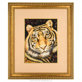 Картина янтарная "Тигр" 57х47 см, фотография 0. Интернет-магазин ЛАВКА ПОДАРКОВ
