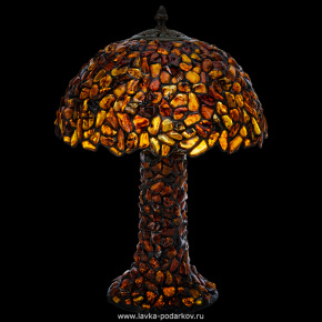 Настольная лампа из янтаря и бронзы "Дерево". Высота 48 см, фотография 0. Интернет-магазин ЛАВКА ПОДАРКОВ