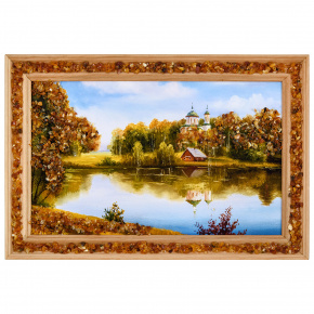 Картина янтарная "Пейзаж №11" 28х20 см, фотография 0. Интернет-магазин ЛАВКА ПОДАРКОВ