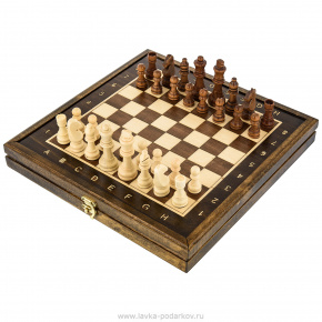 Шахматный ларец с деревянными фигурами 35х35 см, фотография 0. Интернет-магазин ЛАВКА ПОДАРКОВ