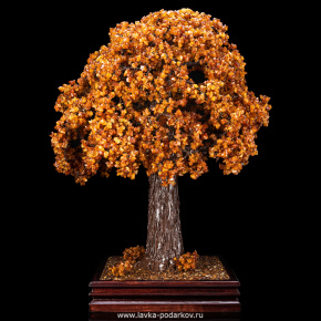 Денежное дерево из янтаря "Шаровидная крона", фотография 0. Интернет-магазин ЛАВКА ПОДАРКОВ