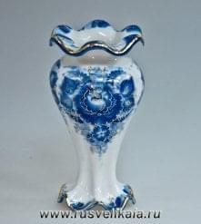 0015054/№1-30см-В/З Гжель Ваза "Лилия №1"Большая  в золоте  Авт. Алехин С.С. (0089)