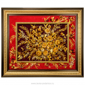Картина янтарная "Цветы" 124х103 см, фотография 0. Интернет-магазин ЛАВКА ПОДАРКОВ
