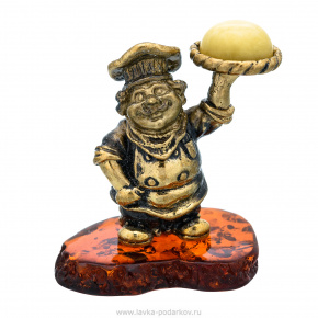 Статуэтка с янтарем "Шеф-повар", фотография 0. Интернет-магазин ЛАВКА ПОДАРКОВ