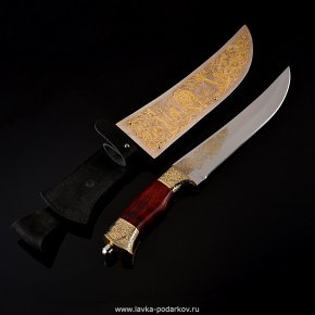 Нож "Охотник" украшенный. Златоуст, фотография 0. Интернет-магазин ЛАВКА ПОДАРКОВ