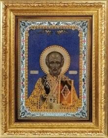 3959/НФ Златоуст Икона "Николай Чудотворец" эмаль
