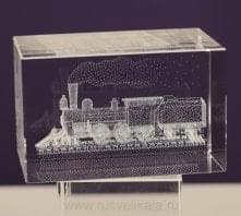   Лазерная графика Куб "Паровоз" 5*8см