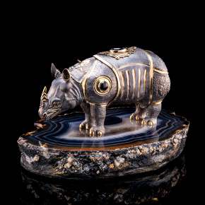 Скульптура "Носорог" (серебро 925*), фотография 0. Интернет-магазин ЛАВКА ПОДАРКОВ