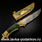 Нож сувенирный украшенный "Танк". Златоуст