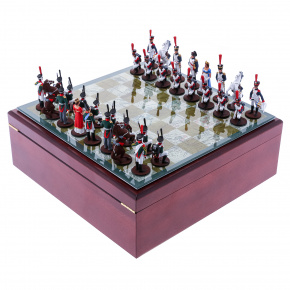 Шахматы с оловянными фигурами "Бородино" 32х32 см, фотография 0. Интернет-магазин ЛАВКА ПОДАРКОВ