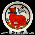 Коллекционная тарелка Русский лубок "Кот Казанский"