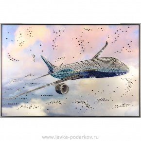 Картина "Самолёт" Кристаллы Swarovski, фотография 0. Интернет-магазин ЛАВКА ПОДАРКОВ